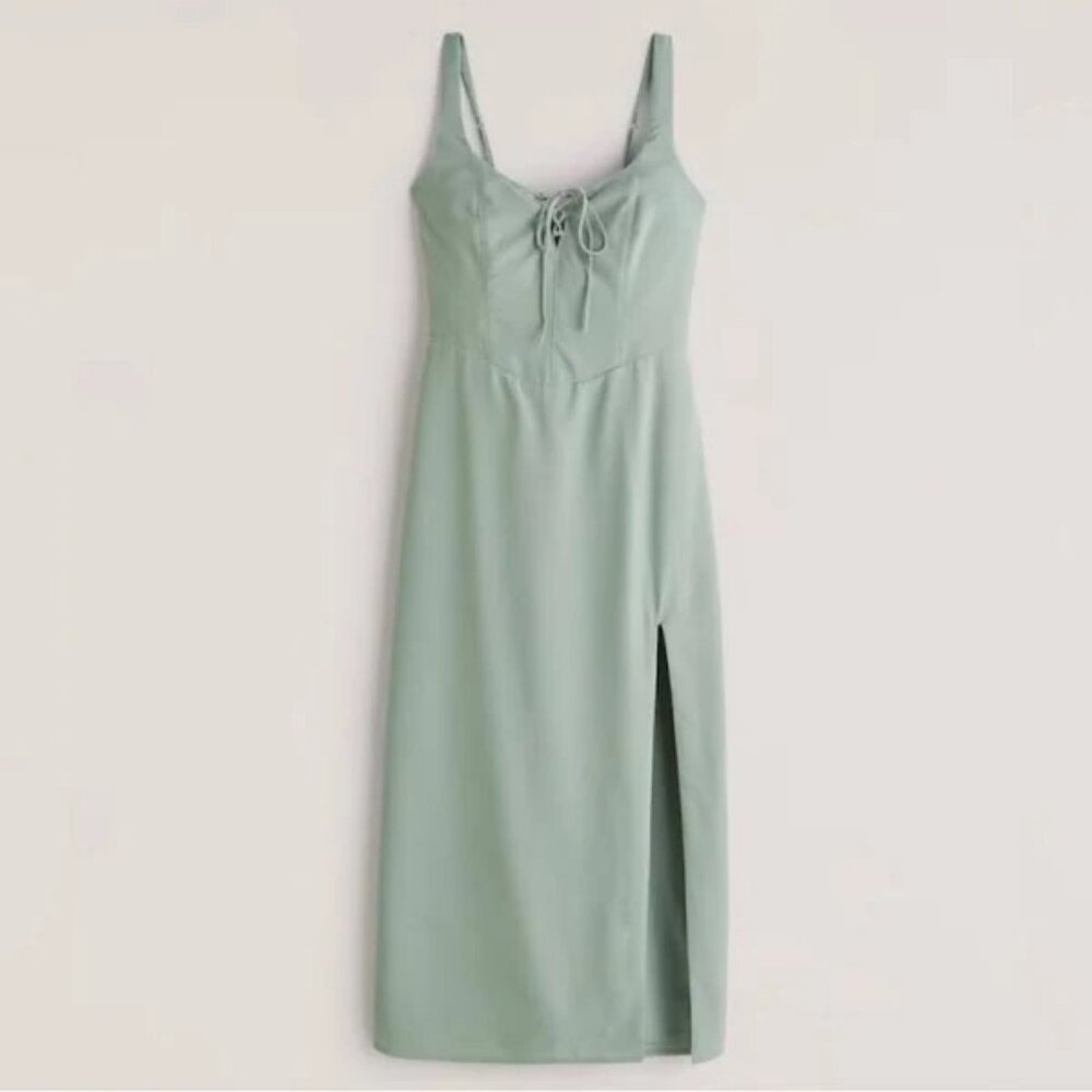 Abercrombie & Fitch Corset Lace Up Midi Dress